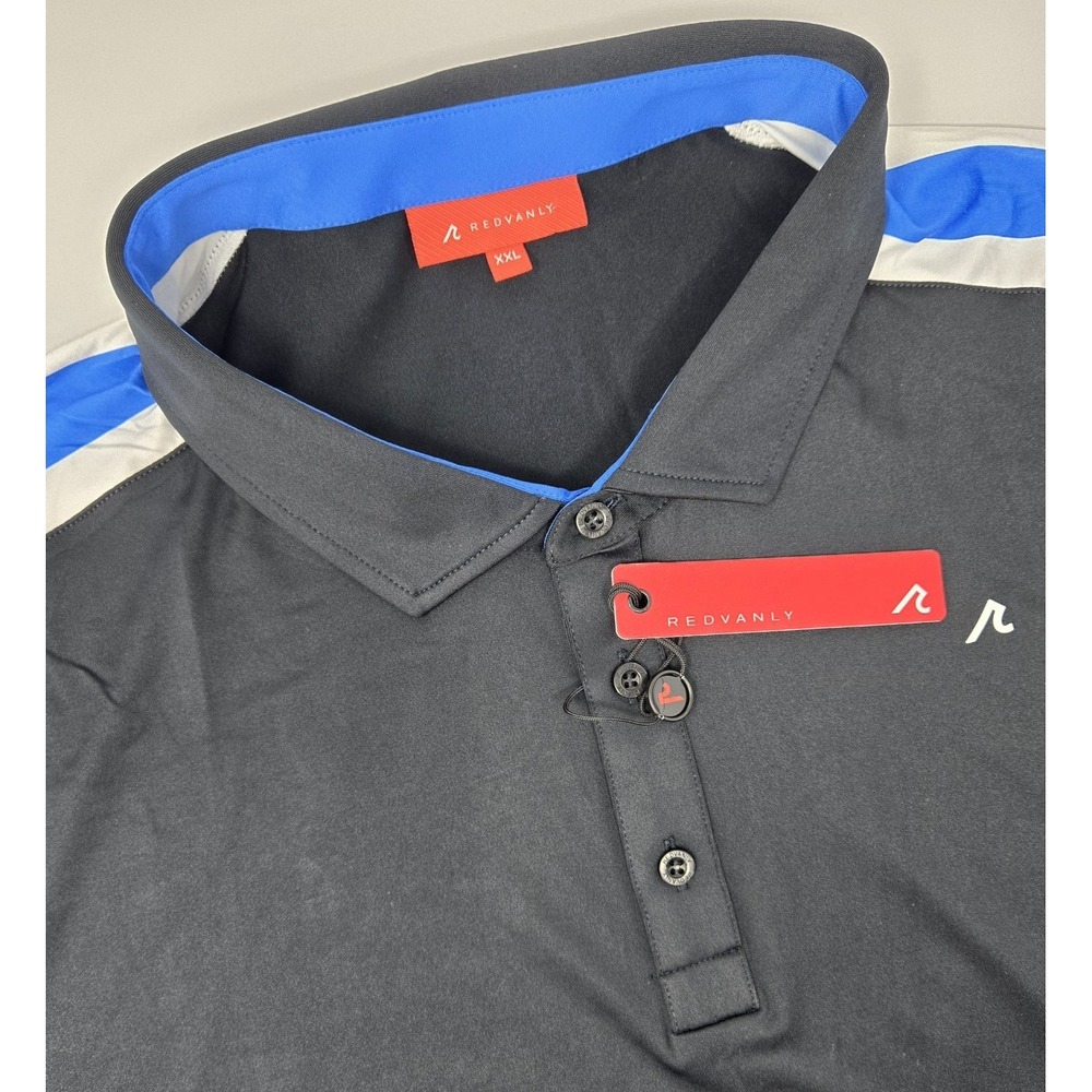 Redvanly Shirt Mens 2XL Sevigne Polo Black Golf PUREpoly 4 Way Stretch‎ R2512